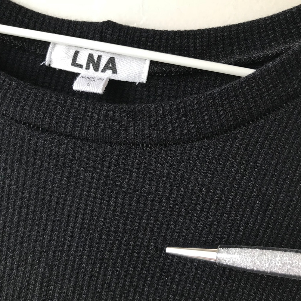 LNA Thermal Waffle Knit Cold Shoulder Long Sleeve - Picture 2 of 8